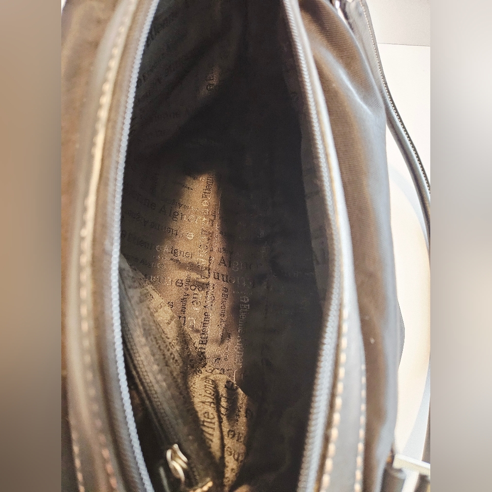 Etienne Aigner Shoulder Bag Black With Leather Accents & Silver Hardware 36008 - Picture 13 of 16
